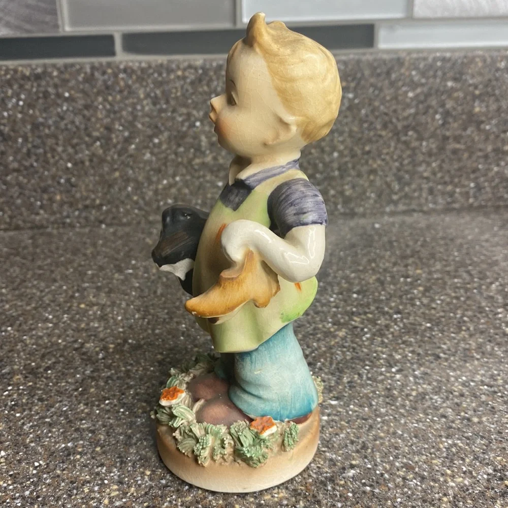 Vintage American Children Boy Figurine Occupied Japan Shoe Maker Cobbler 5.5”